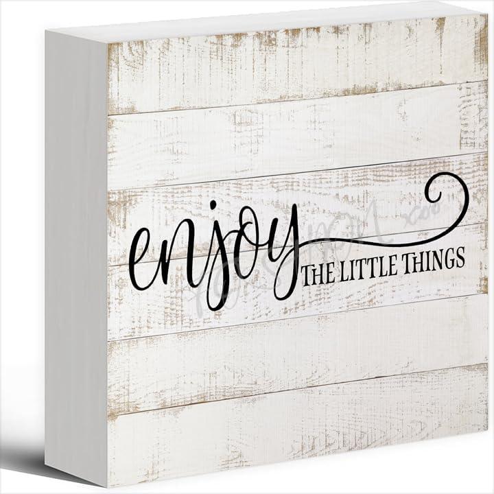 Rustic Enjoy Sign Decor Sign Enjoy The Little Things Framed Wood Sign Wood Box Sign ...