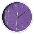 thumbnail image 1 of Decor Silent Wall Clock 10 Inches 3D Numbers Non-Ticking Decorative Wall Clock Battery Operated Round Easy to Read for School/Home/Office/Hotel Purple, 1 of 4