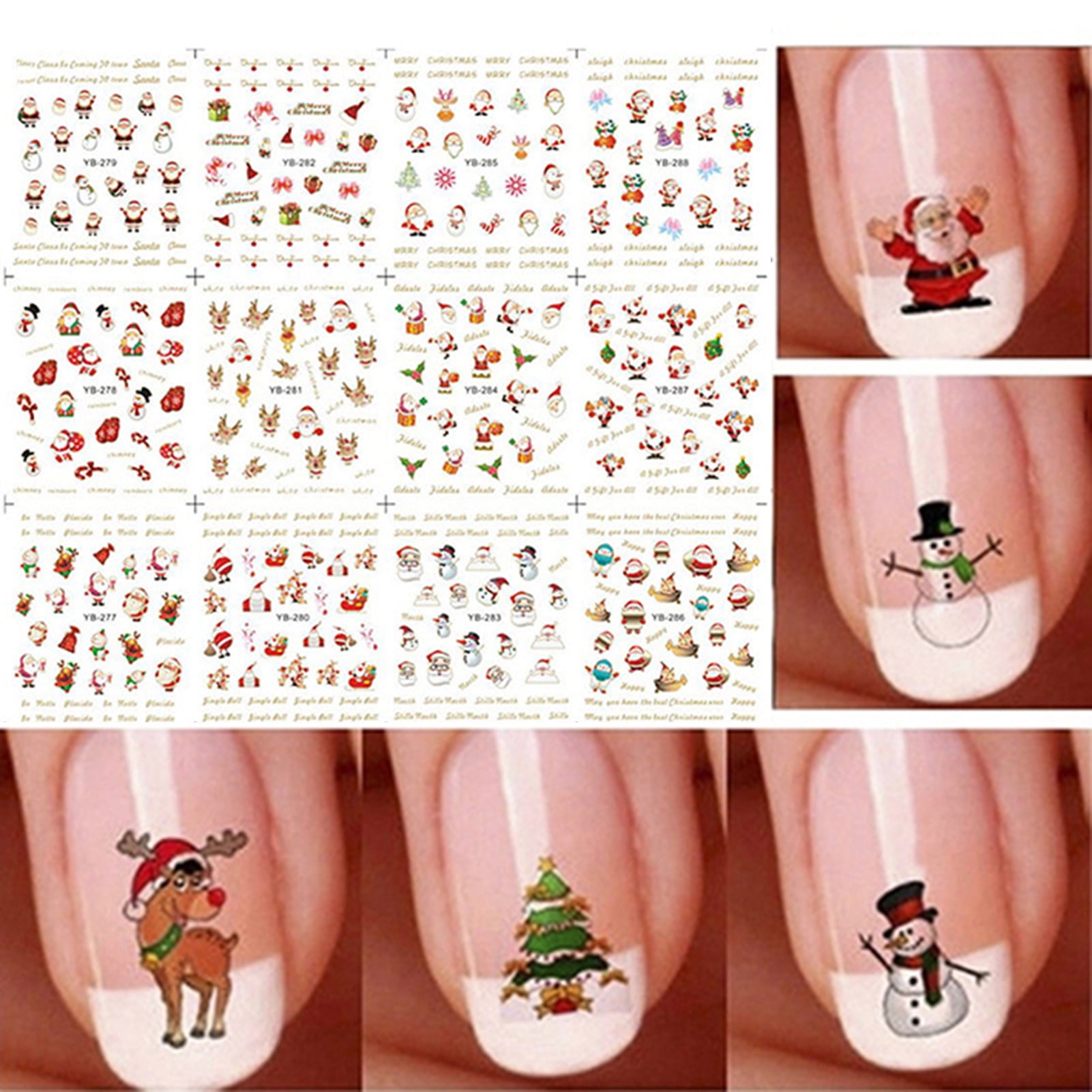Decor Store 12Pcs Sheet Nail Sticker Christmas Self Adhesive Attractive Xmas Nail Art Decal for Fingernail 87e24cad e5ab 483e 9935 d4eab7f0ba67.3a1a27ae461e711c595f6e9255392feb