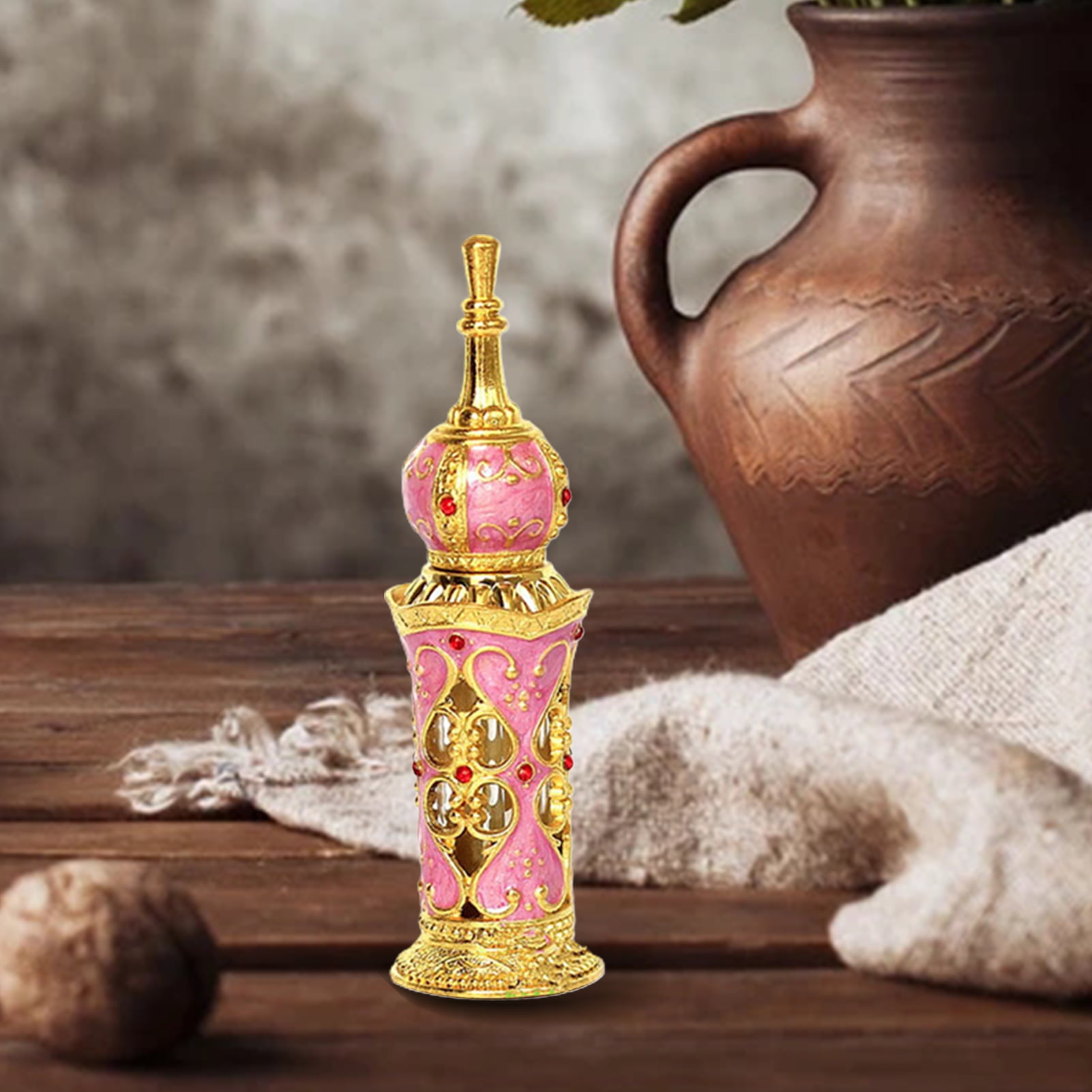 Decor Store 12ml Arabian Style Elegant Essential Oil Bottle Glass Refill  Easily Empty Perfume Bottle for Trip 