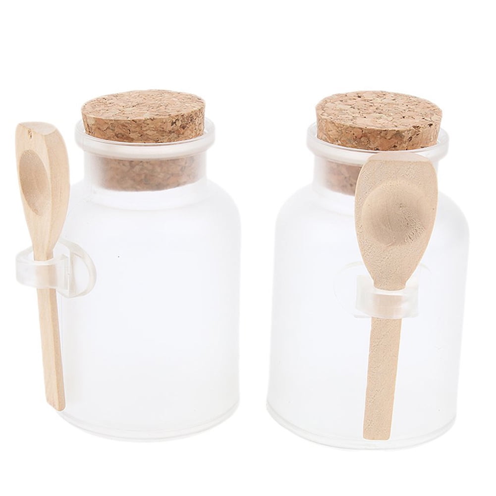 Bath Salts Jar Cork Lid with Mini Scoop, Bathroom Organisation