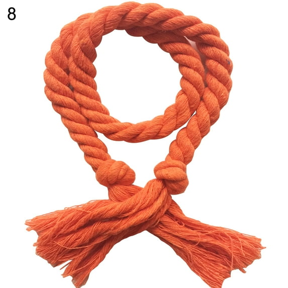 Decor Store 2Pcs Solid Color Weaving Cotton Linen Rope Curtain Tieback Holder Home Decor
