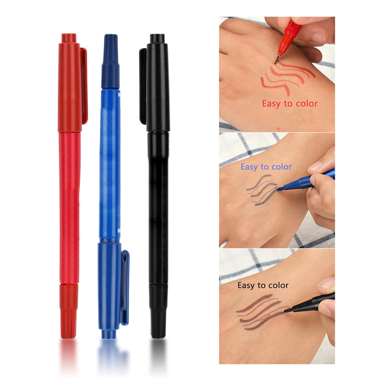 2022 New 6pcs/set Marker Pen Skin Markers Tattoo Piercing Supplies Tool Body  Art Accessories Office School