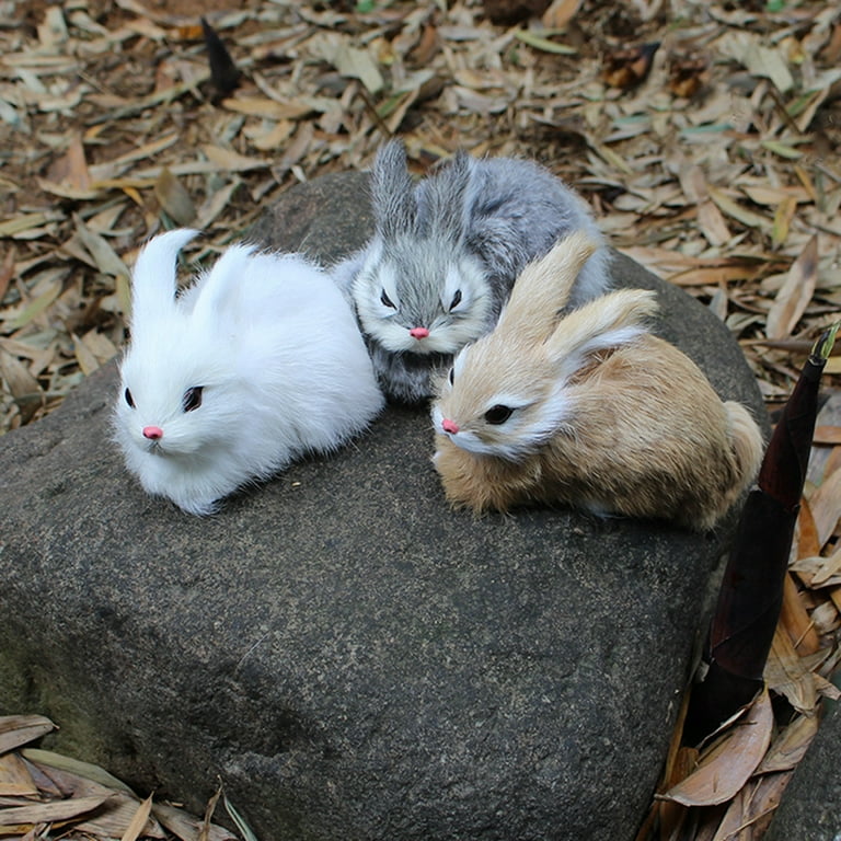 Decor Store Cute 15cm Mini Realistic Simulation Rabbit Plush Toy Animal Bunny Model Gift