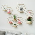 thumbnail image 1 of Decor Store Iron Storage Holder Wall-mounted Multifunctional Nordic Style Geometric Firm Hexagonal Shelf for Home, 1 of 9