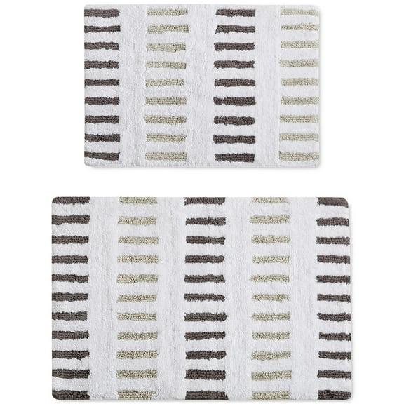 Decor Studio Dovie 2-Pc. Bath Rug Set, White/Tan, 20 X 30