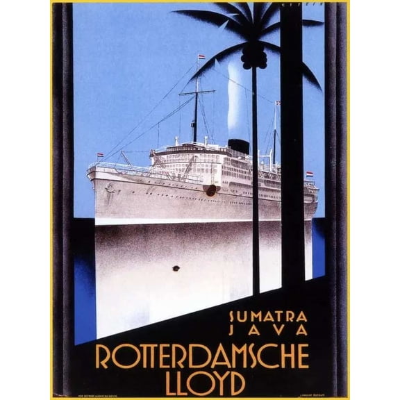 Decor Sumatra Java Lloyd Travel Poster. Fine Graphic Design. Home Wall Art. 24 x 36 Inch Poster
