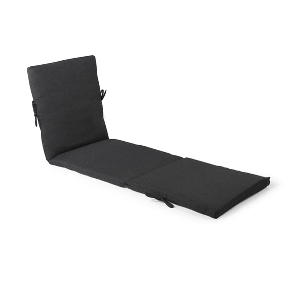 Decor Therapy 22" x 77" Black Solid Print Rectangle Chaise Lounge Outdoor Seating Cushion