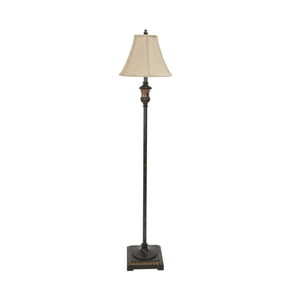 Decor Therapy 60" Golden Bronze Floor Lamp with Silk Tan Shade