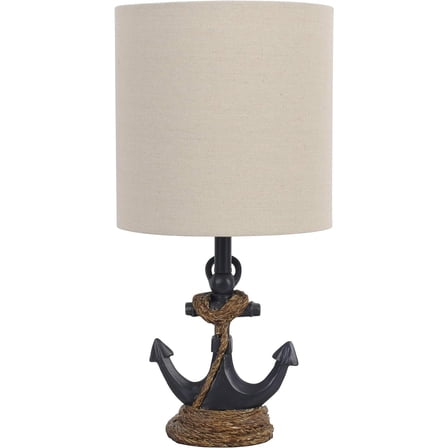 Decor Therapy Anchor Resin Accent Lamp, 40W, 8"x 8"x16" - Antique Navy
