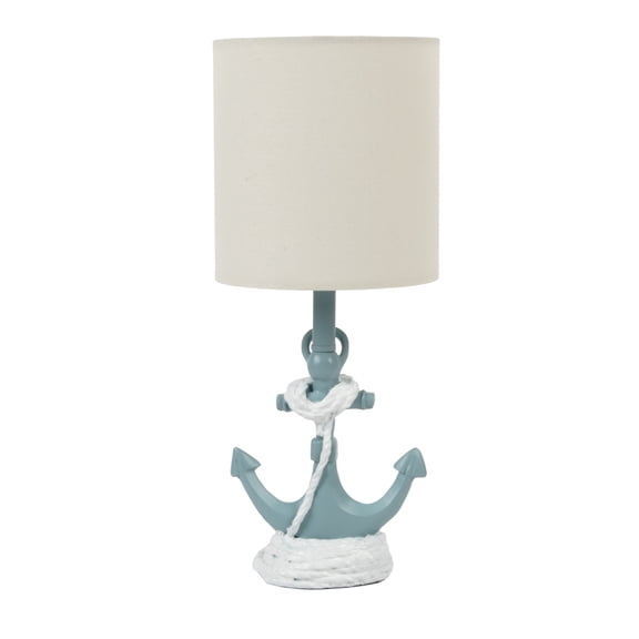 Decor Therapy Anchor Resin Accent Lamp, 40W, 8x8x16 inches, Sky Blue