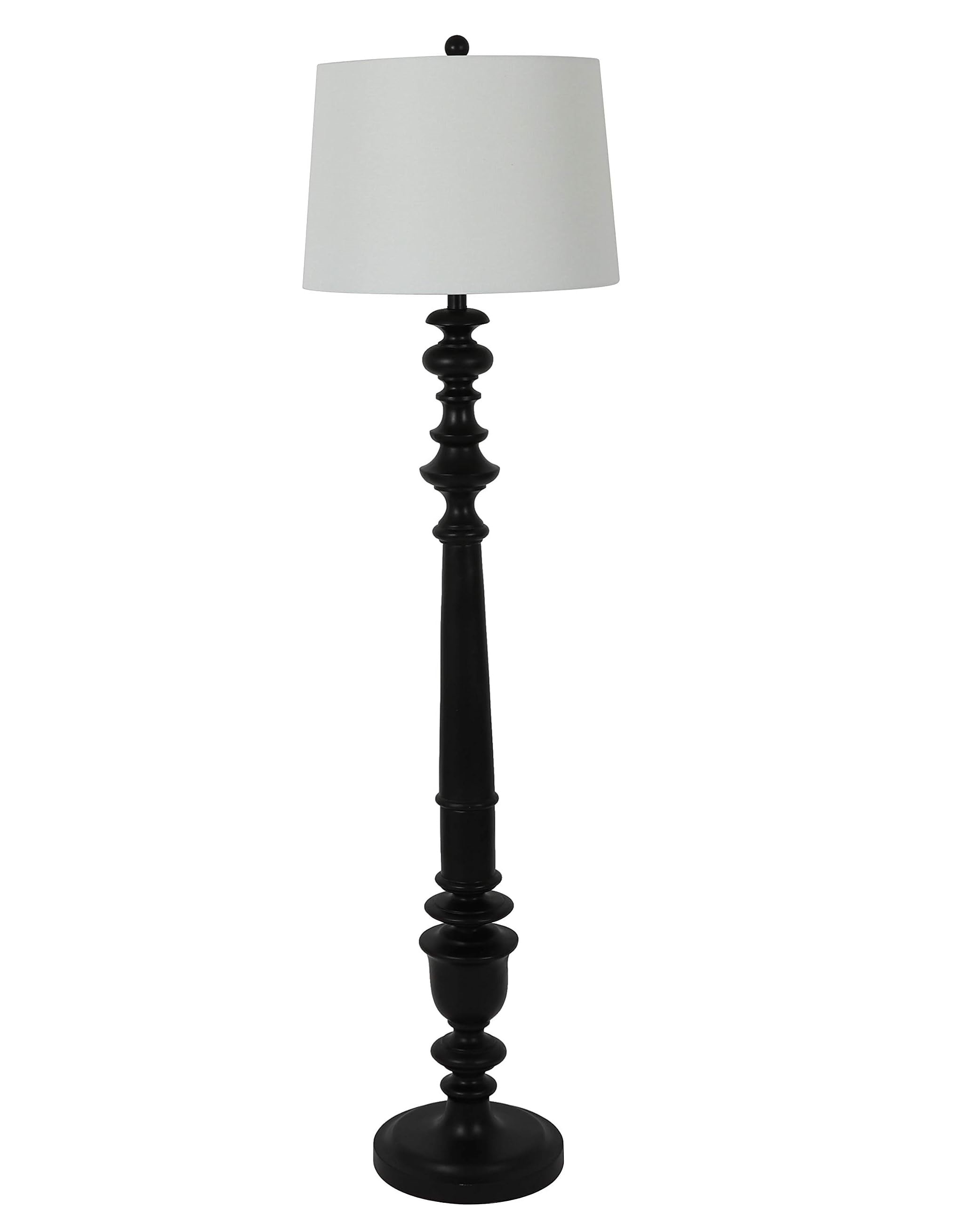Benjamin 59.5" Satin Black Resin Floor Lamp