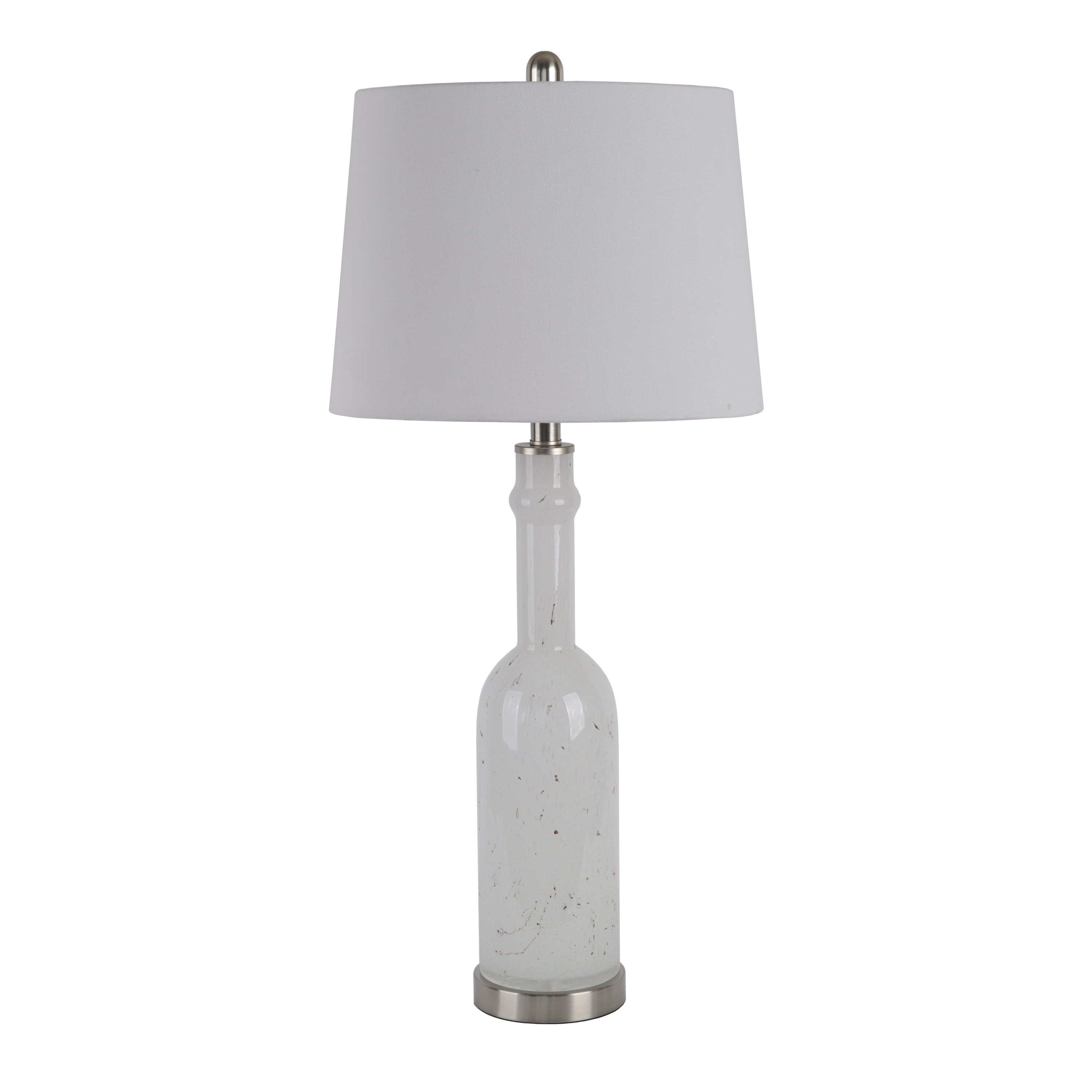 Gray Bottle Neck Art Glass Lamp with LED Bulb