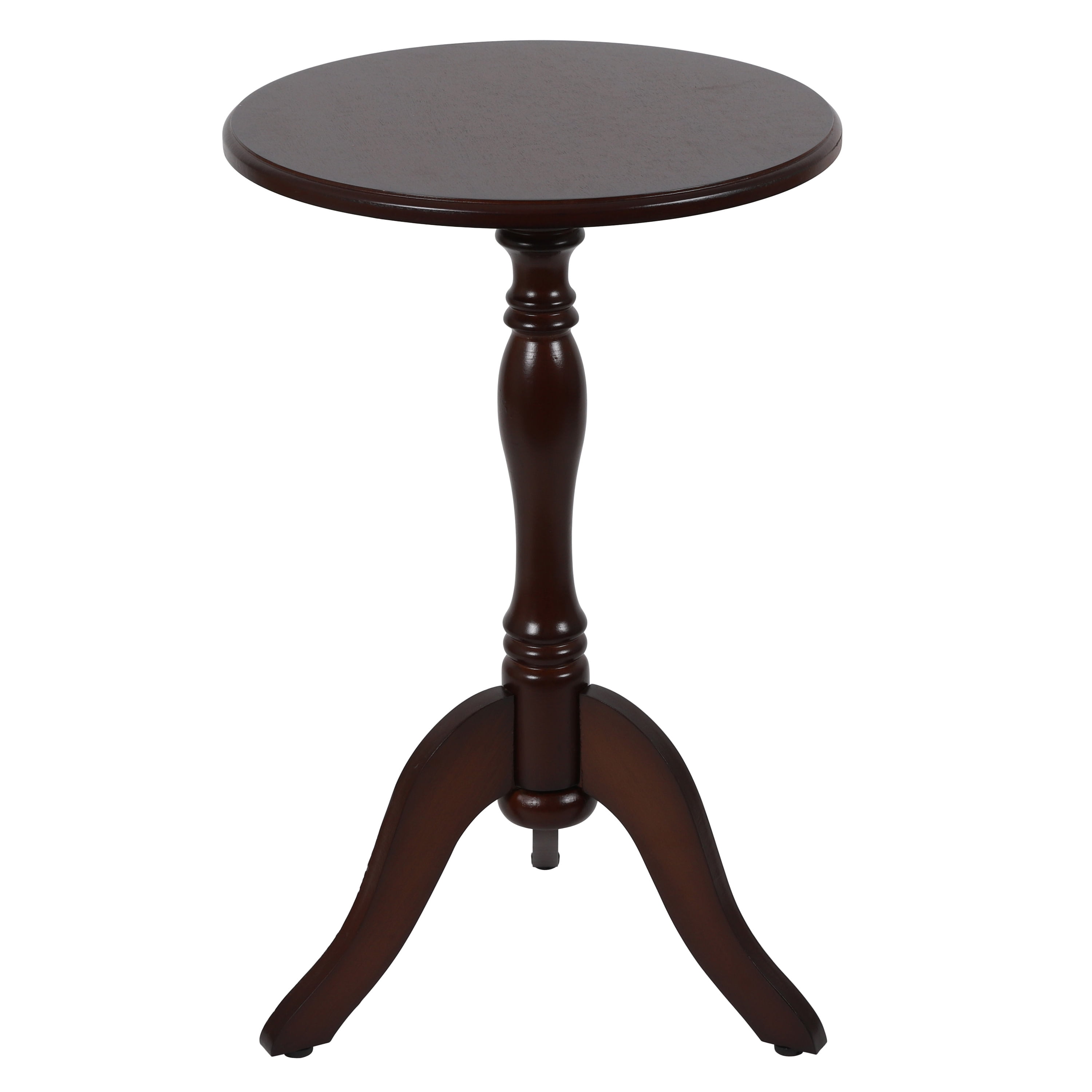 Decor Therapy Chic Pedestal Round Accent Table, 24"x 15"x15" - Aged Cherry - Walmart.com