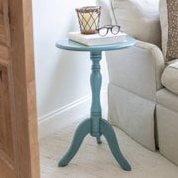 Decor Therapy Chic Pedestal Round Accent Table, 24"x 15"x15" - Turquoise