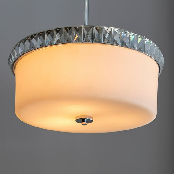 Decor Therapy Cora Crystal and Glass 3-Light Pendant, Silver and Clear