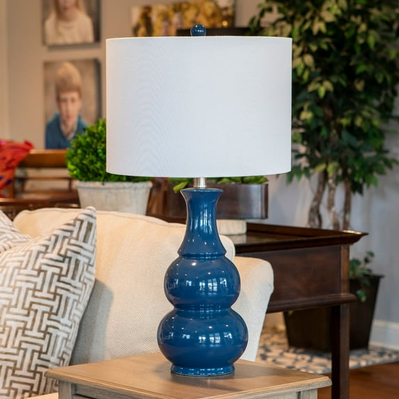 Decor Therapy Harper Ceramic Table Lamp 26.5"H Table Lamp with Round Drum Shade