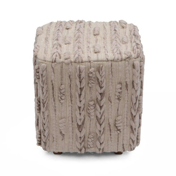 Decor Therapy Howie Natural Textured Rug Square Ottoman