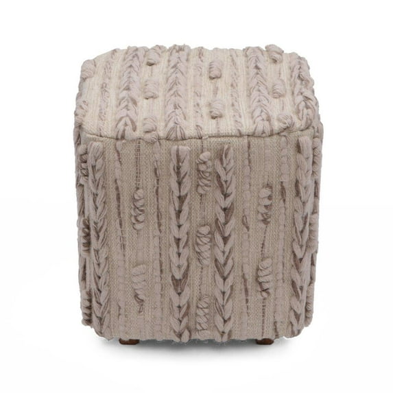 Decor Therapy Howie Natural Textured Rug Square Ottoman
