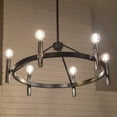 thumbnail image 1 of Decor Therapy Marcelo 6 Light Chandelier, Black Chrome, 62", 1 of 8