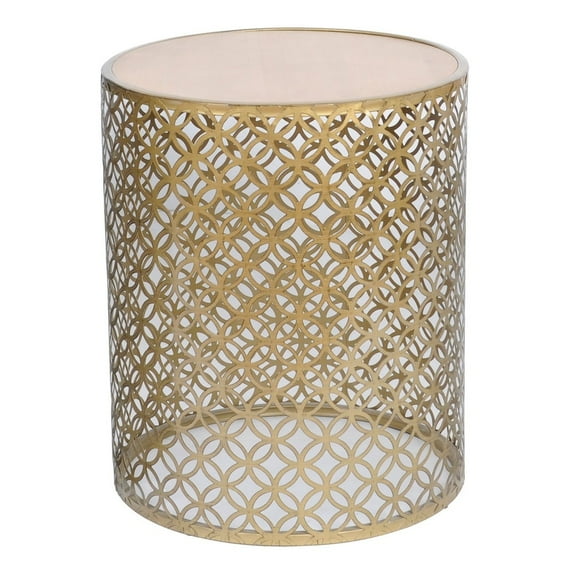 Decor Therapy Metal Geometric Outdoor Accent Table