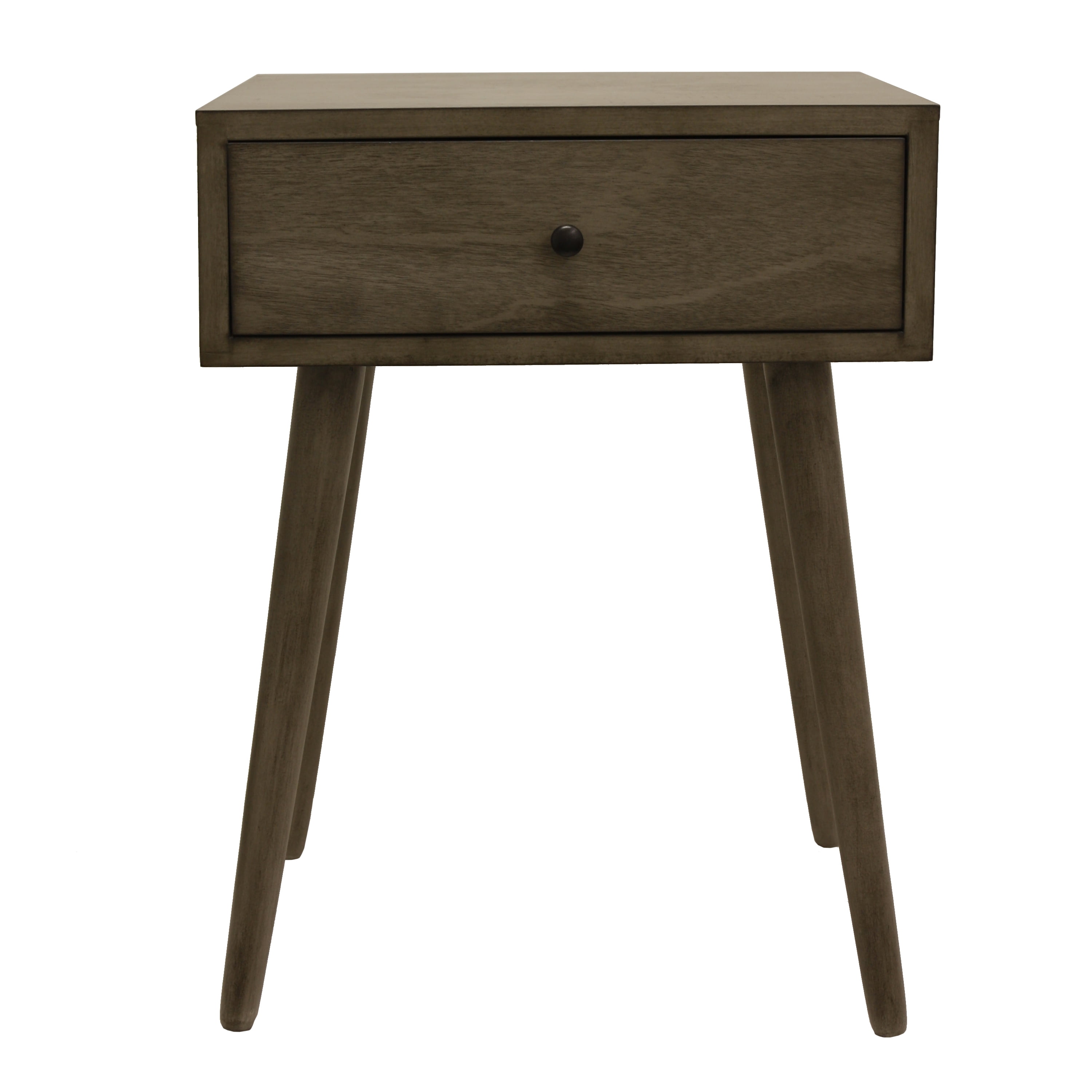 Decor Therapy Mid Century 1 Drawer Wood Side Table 14 x 18 x 24 Light Walnut Walmart
