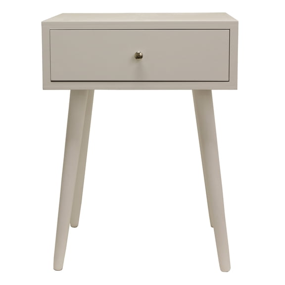 Decor Therapy Mid Century 1-Drawer White Wood Side Table 14" x 18" x 24" 1-pack
