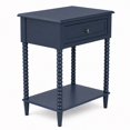 thumbnail image 1 of Decor Therapy Preston Traditional Single Drawer Side Table, Classic Bedside End Table with Lower Shelf, Navy, 1 of 7