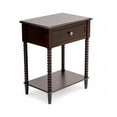 thumbnail image 1 of Decor Therapy Preston Traditional Single Drawer Side Table, Classic Bedside End Table with Lower Shelf, Walnut, 1 of 7