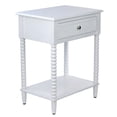 thumbnail image 1 of Decor Therapy Preston Traditional Single Drawer Side Table, Classic Bedside End Table with Lower Shelf, White, 1 of 10