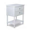 thumbnail image 1 of Decor Therapy Preston Two Drawer Side Table, Traditional End Table with Storage Drawers and Shelf, Classic Design for Living Room or Bedroom, White, 1 of 5
