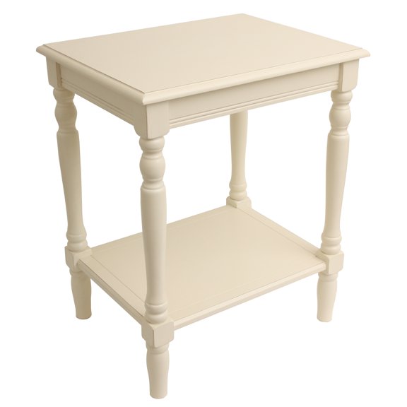 Decor Therapy Simplify End Table with Shelf, Casual, 15.7" x 19.5" x 24"- Antique White