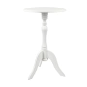 Decor Therapy Simplify Round Pedestal Accent Table in White Wood Finish, 24x15 Inches