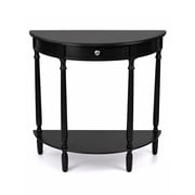 Decor Therapy Truro Half Round Console Table with Drawer and Shelf, Black