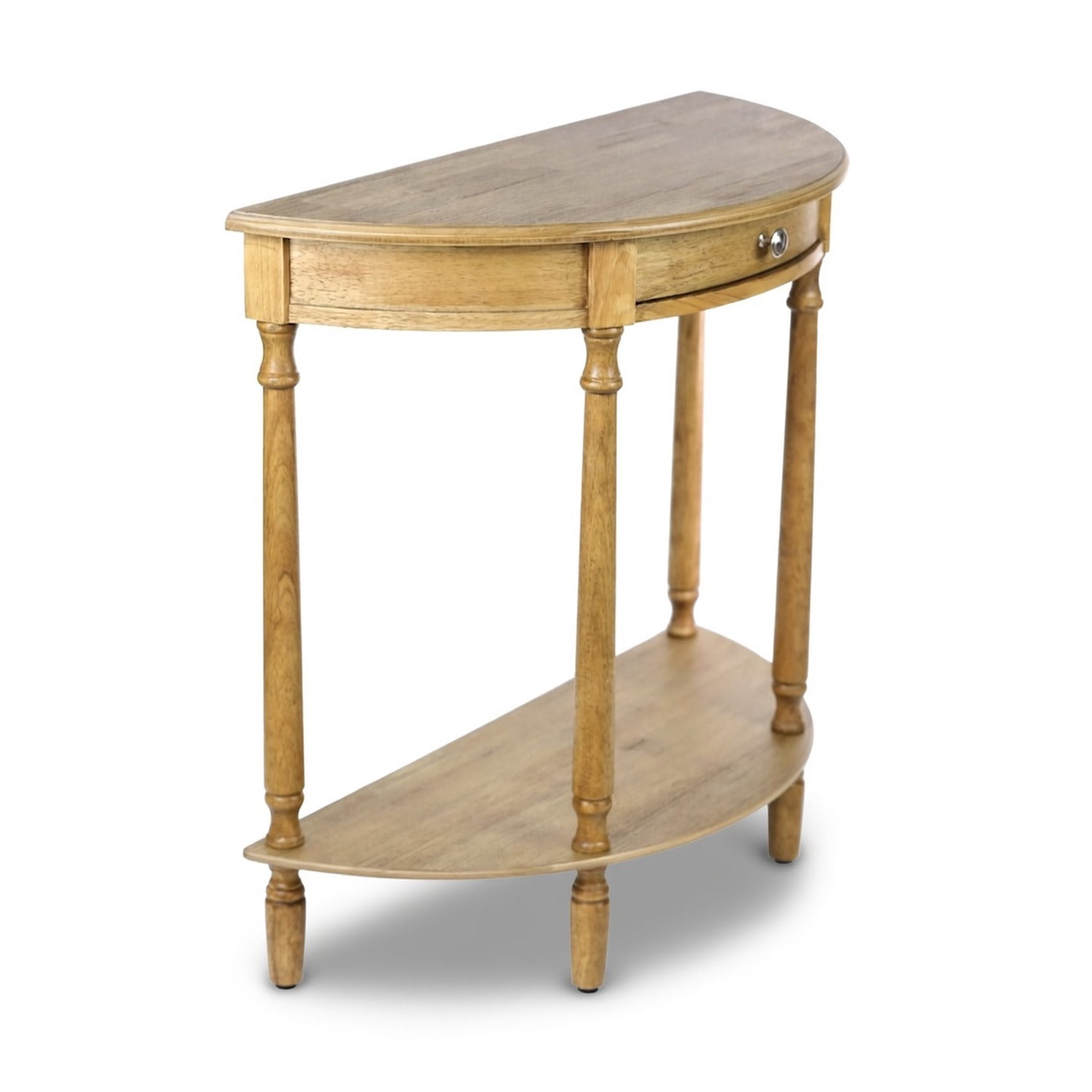 Decor Therapy Truro Half-Round Console Table with Drawer and Shelf - Traditional Entry Table for Foyer and Living Room, Seadrift Finish