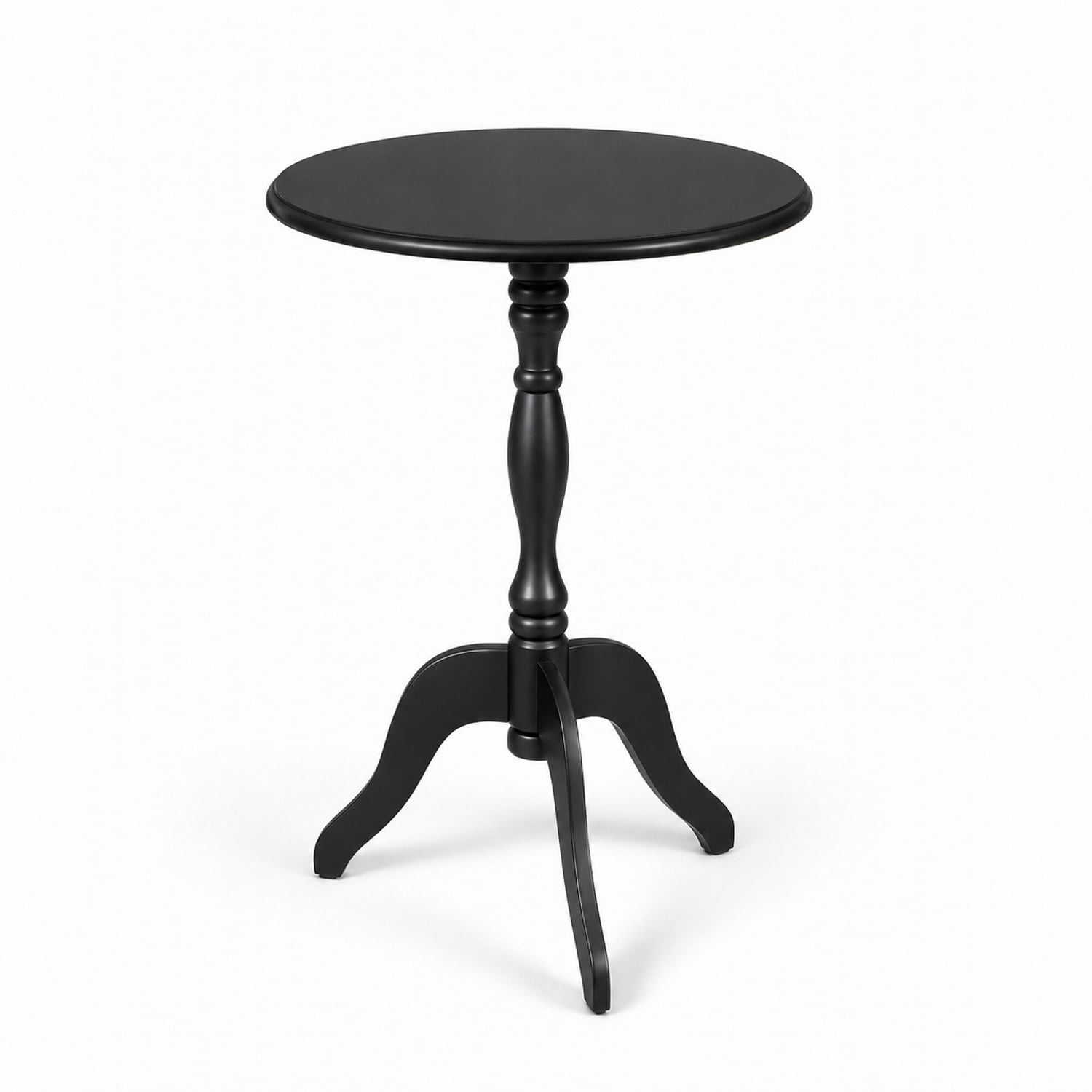 Decor Therapy Warwick Round Accent Table - 3 Leg Pedestal Side Table for Living Room, Bedroom, Entryway - Traditional Bistro Drink Table, Black