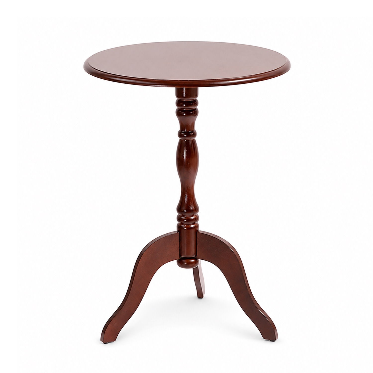 Decor Therapy Warwick Round Accent Table - 3 Leg Pedestal Side Table for Living Room, Bedroom, Entryway - Traditional Bistro Drink Table, Cherry