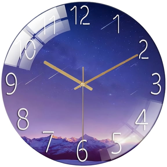 Decor Wall Clock:meteor Stlye Round Glass Wall Clock, Silent Non-Ticking Battery Operated Clock , Home Decor for Living Room, Kitchen, Bedroom And Office.12'Inch, 30*30CM