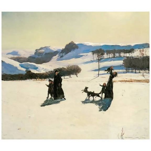 Decor Winter Poster. Fine Graphic Art Design. Enjoying snow. Home Wall Art. 24 x 36 Inch Poster