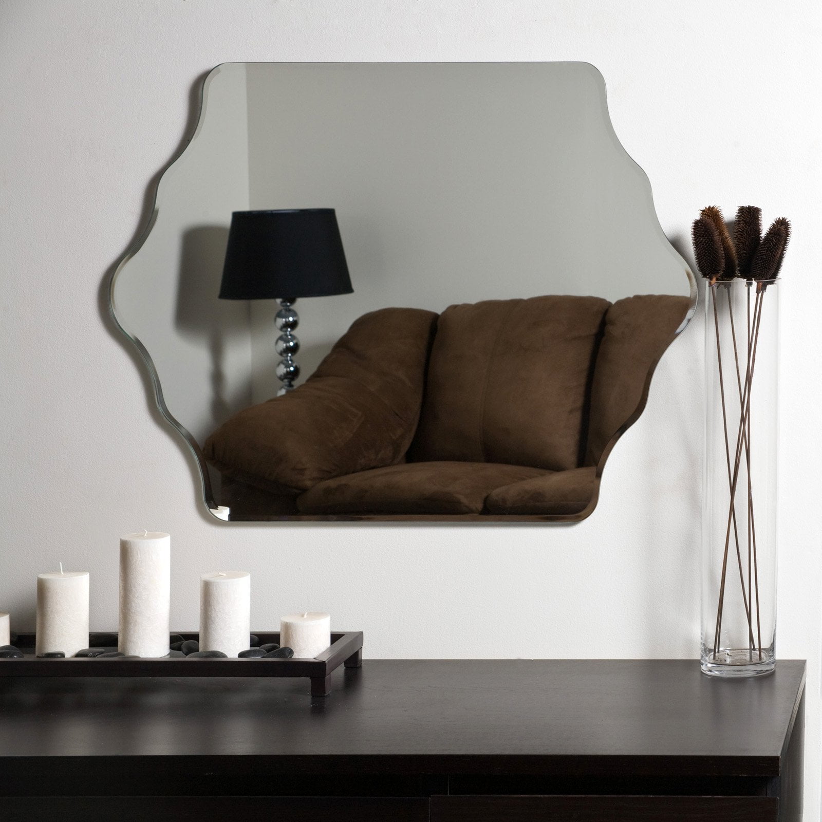 Vandam 24" x 32" Frameless Diamond Bathroom Vanity Mirror