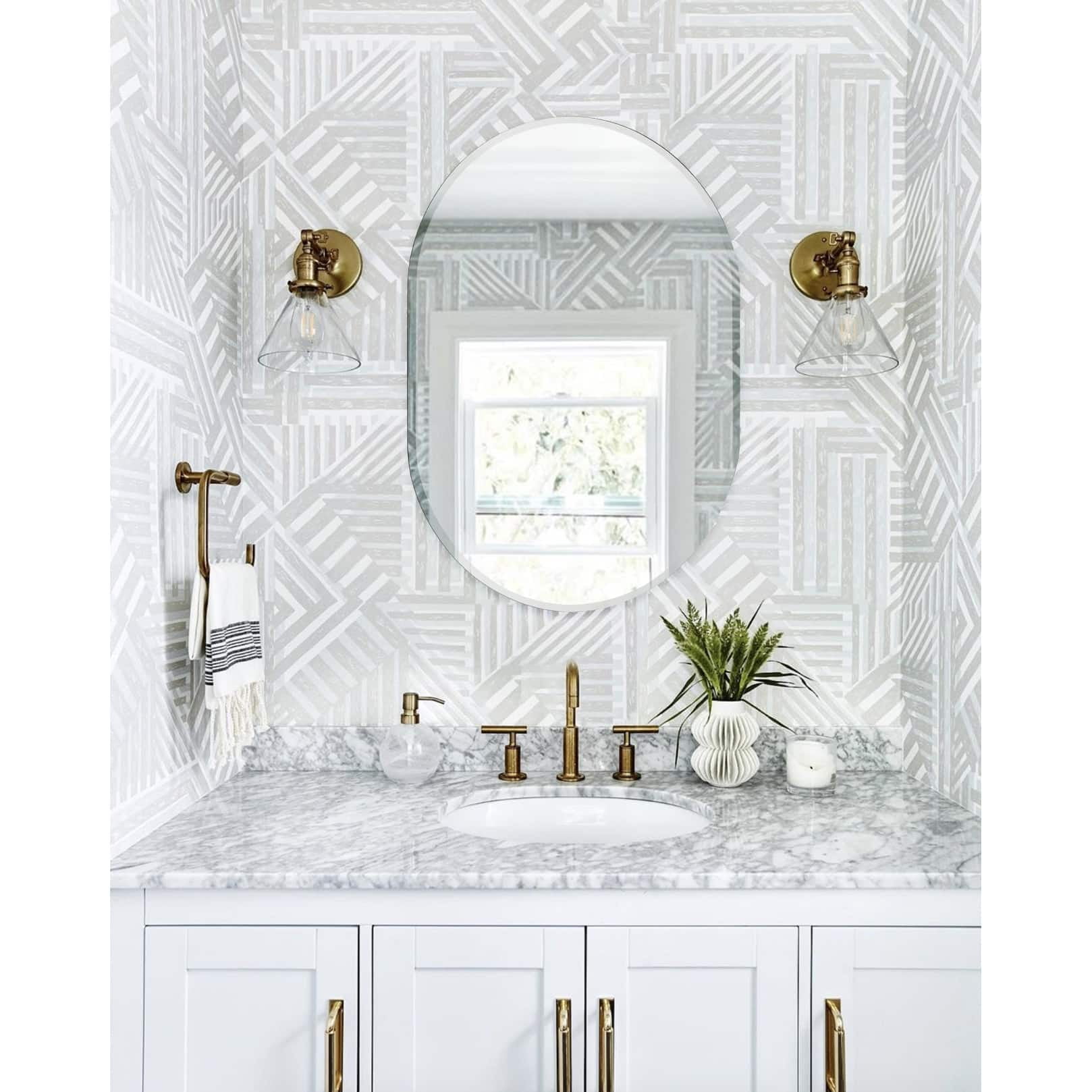 Khloe Frameless Rectangular Vanity Mirror with Beveled Edges