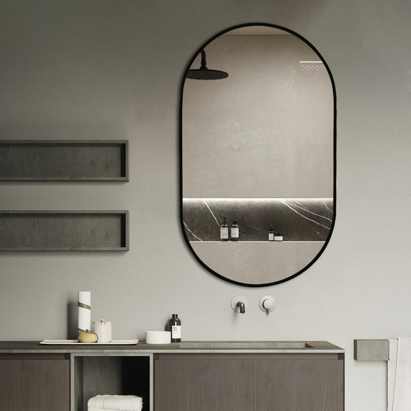 Elegant Silver 39" Rectangular Bathroom Vanity Mirror