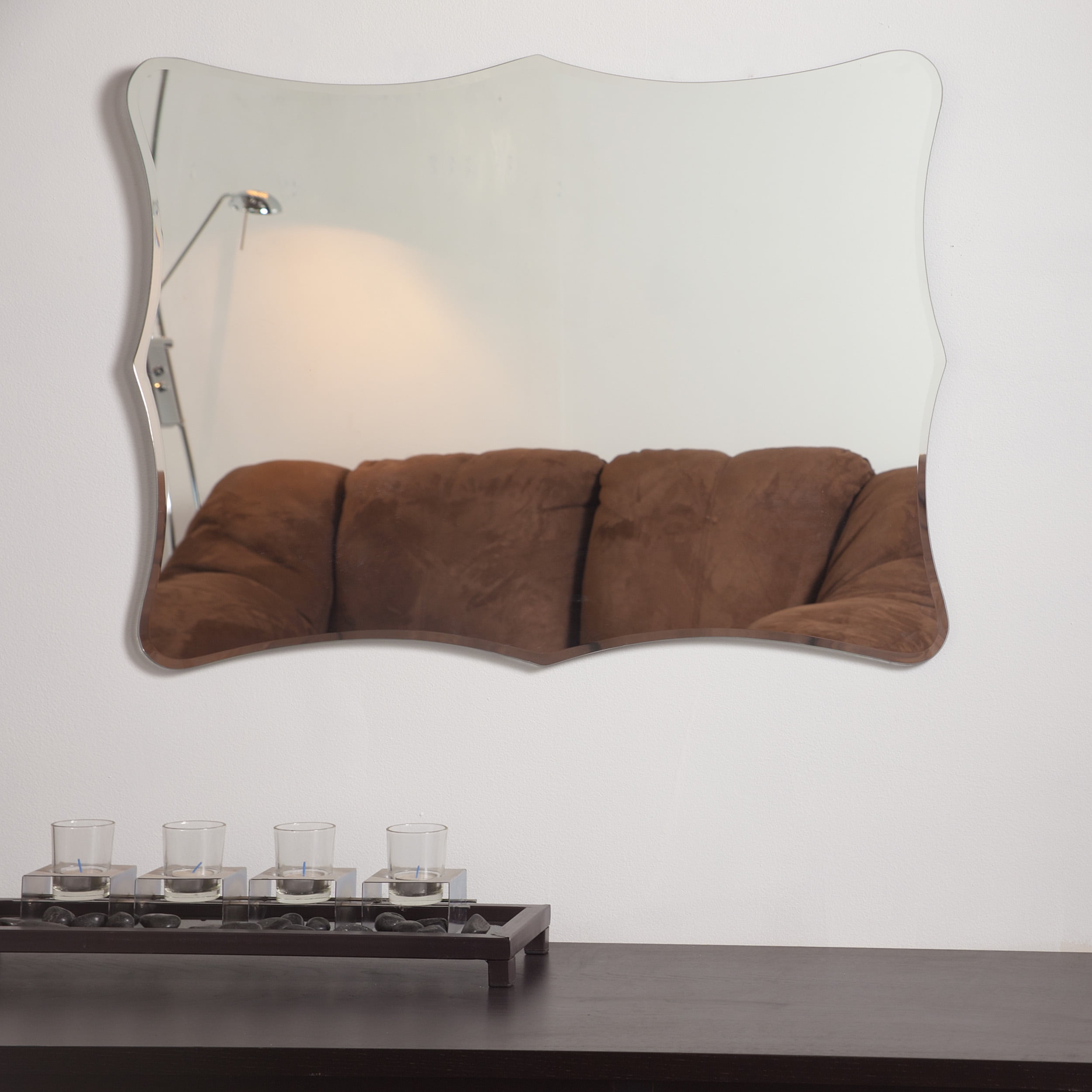 Rectangular Frameless Beveled Vanity Wall Mirror 31.5" x 23.6"