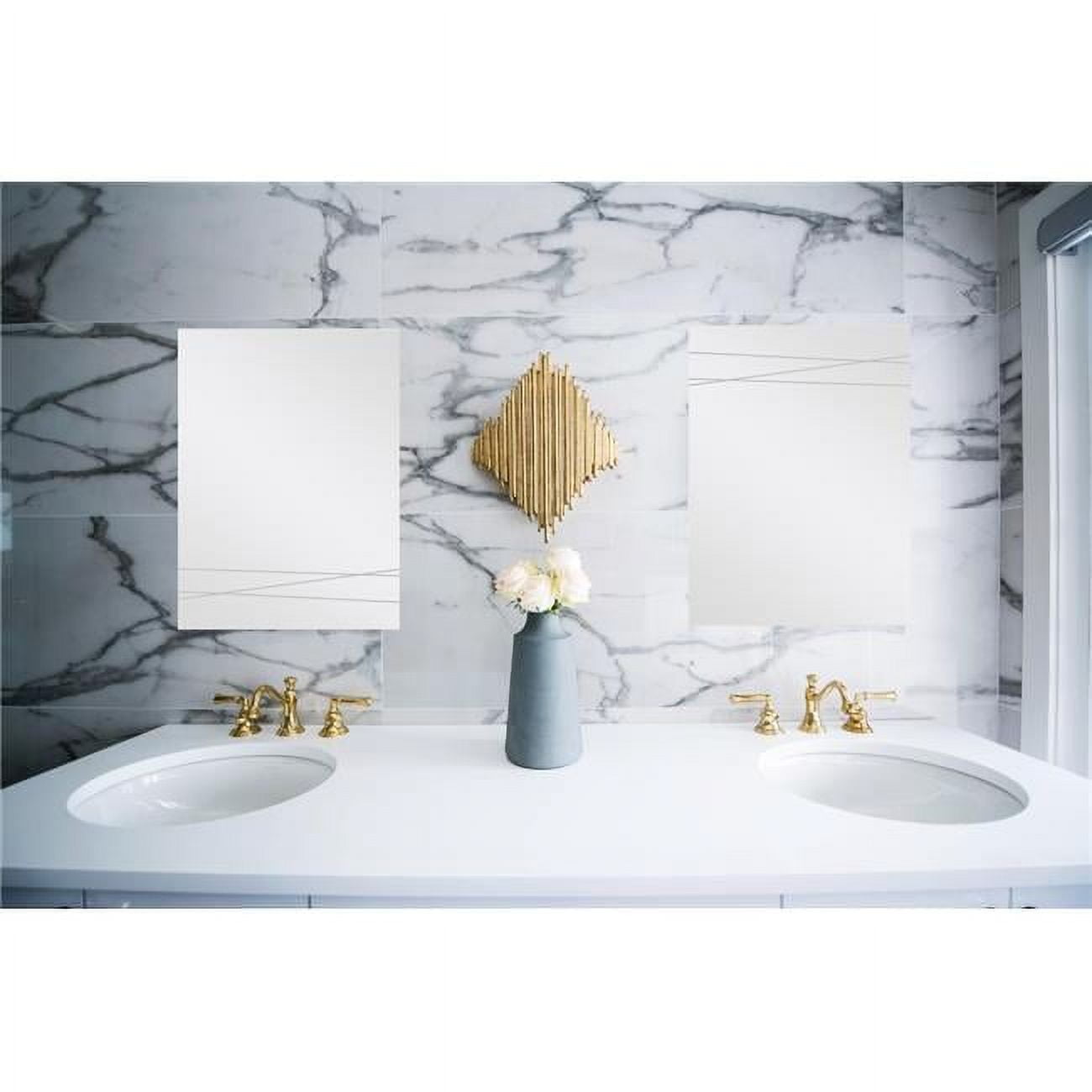 Sleek Modern Frameless Rectangular Vanity Mirror 23.6 x 39.5 in