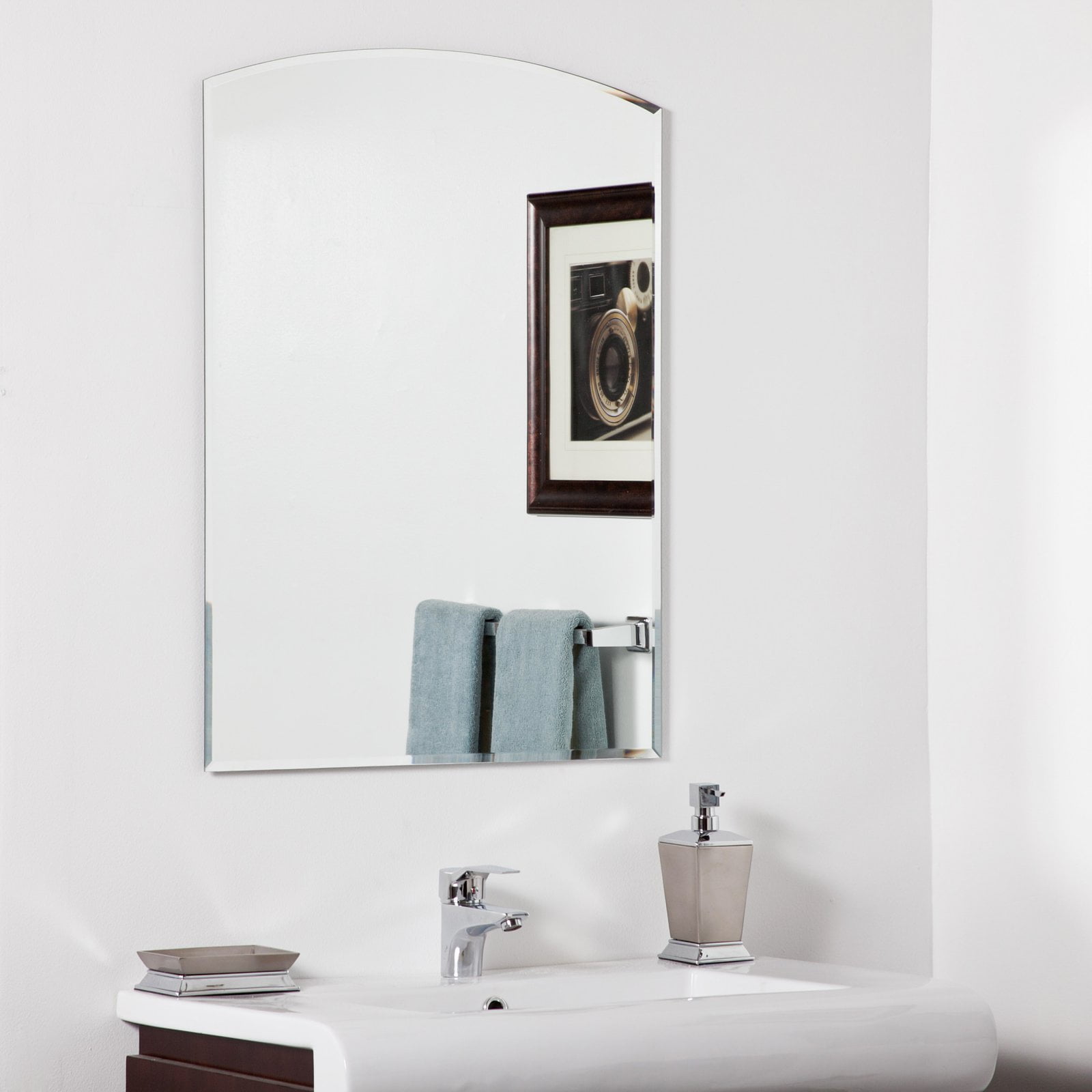 Elegant Arch Frameless Vanity Mirror with Beveled Edge