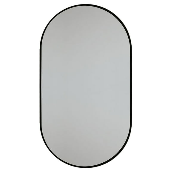 Decor Wonderland Khristy Oval Black Metal Framed Bathroom Vanity Wall Mirror 23.6 x 39.5 in.