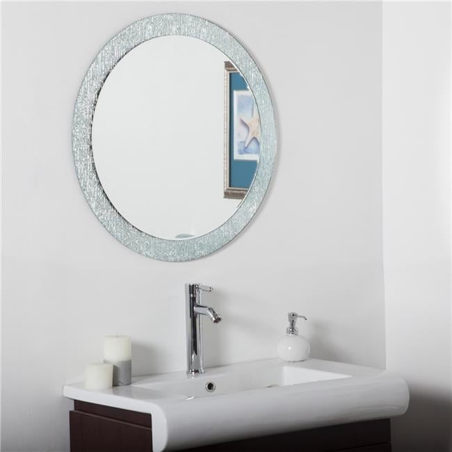 Molten Round Frameless Glass Bathroom Mirror