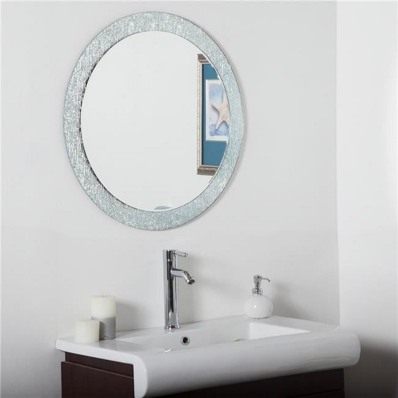 Molten Round Frameless Glass Bathroom Mirror