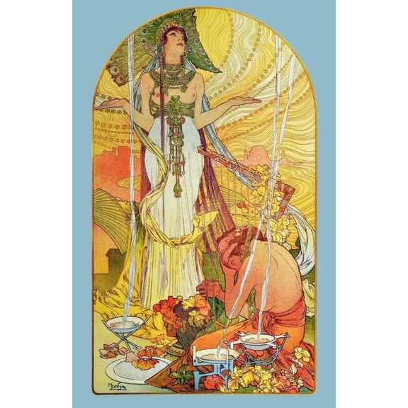 Decor poster.Interior design Art Nouveau.Mucha Fashion Beauty. 11 x 17 Inch Poster