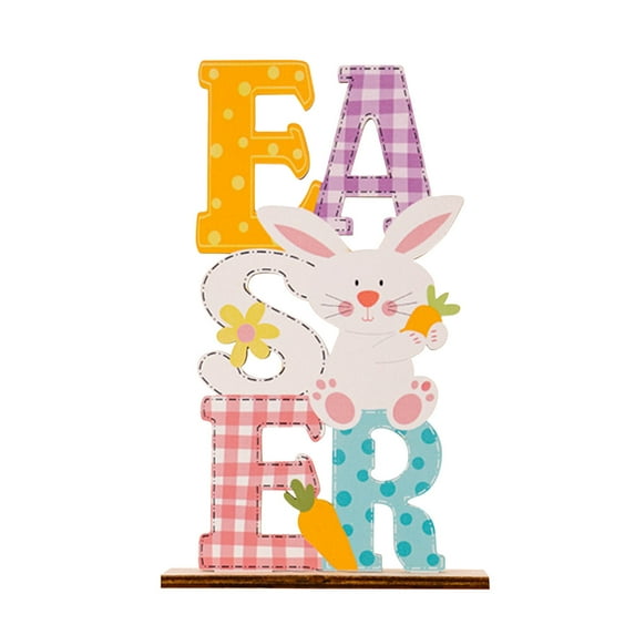 Decor up to 50% off C1earance! Uhuya Easter Decorations Easter Wood Printing Decorations Easter Atmosphere Layout A